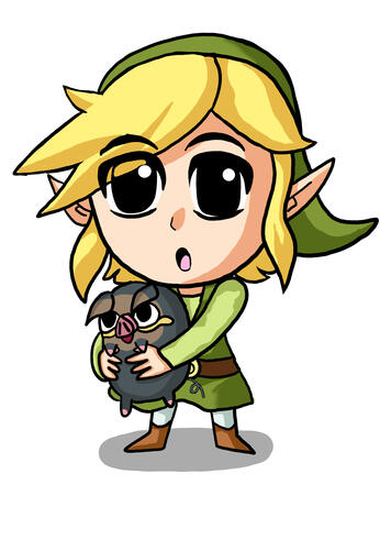 Toon Link with Lechonk Chibi Art